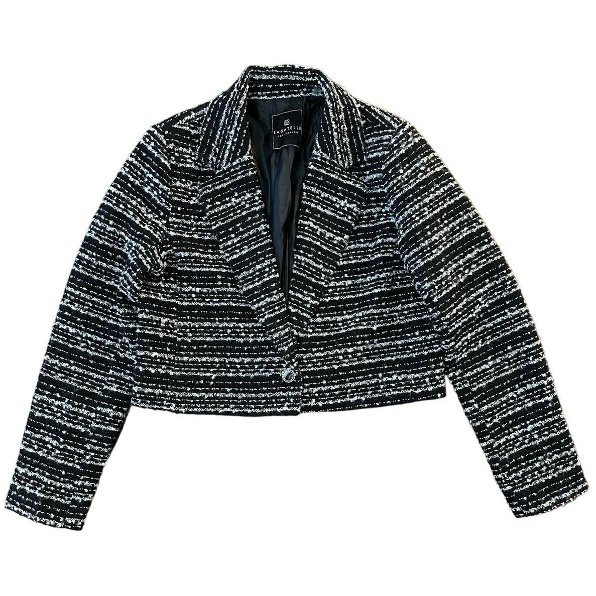 Bagatelle Collection Black Tweed Blazer Size M